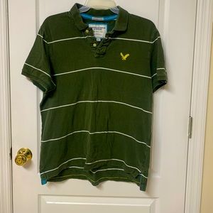 American Eagle green striped polo. Size XL